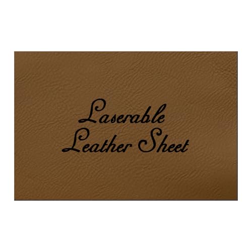 HARFINGTON Laserable Leather Sheets 18" x 12" x 0.04" Non-Adhesive Engraving Leatherette Sheets Laserable Leather Hat Patch for DIY Caps Jackets Backpacks Clothing, Dark Brown/Black - color: Dark Brown/Black