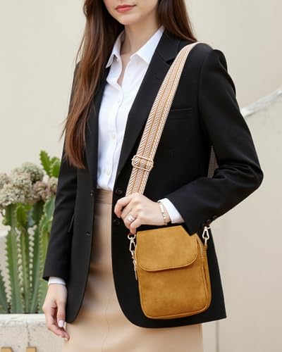 Fashion Small Crossbody Bags for Women Trendy Designer Cell Phone Purses - color: Yellow