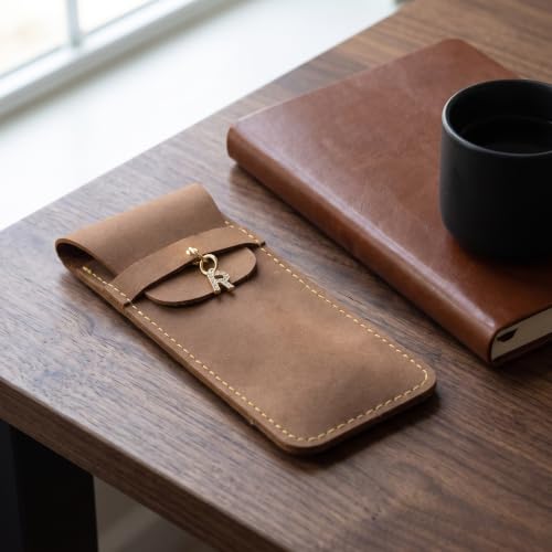 Personalized Initial PU Suede Pen Pouch - Office and Professional Storage Accessory, Ideal Gift for Coworkers (R) - color: R