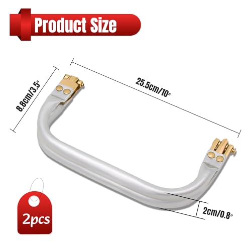 YTKavq 10" Metal Purse Frame, Heavy Duty Kiss Lock Clasp, 2pcs for DIY Bag - size: 10"