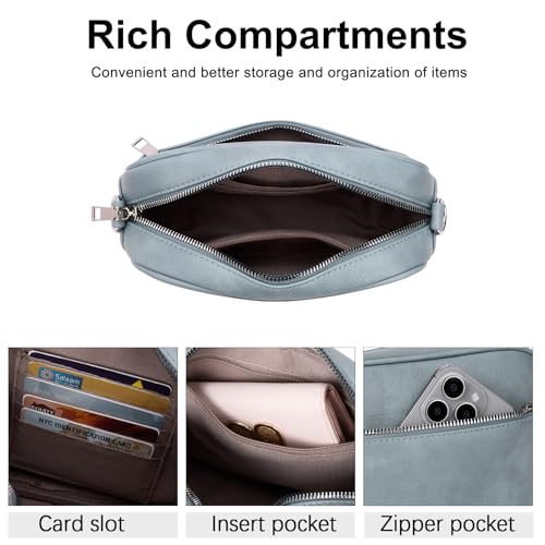 CLUCI Crossbody Bags for Women Crossbody Purses for Women Cross Body Bag Crossbody Purse with Adjustable Wide Strap | Womens Cross Body Bag Purse, Adjustable Wide Strap, Gifts for Women - color: 1-8light Blue