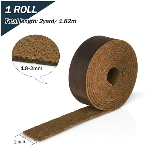 JinRuiKJ Full Grain Leather Strap - 1 Inch Wide 72 Inches Long Leather Strips - Very Suitable for DIY Arts & Craft Projects, Traction Ropes, Bag Straps, Furniture Handles - Crazy Dark Brown - color: Crazy Dark Brown, size: 1''x72'' (2.5x182cm)