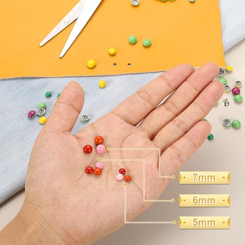 uxcell 100Set Leather Rivets Studs, 6mm/0.2" Purse Handbag Feet Mushroom Dome Round Metal Rivets Studs Screw Back for Leather Craft DIY Bag, Fuchsia - color: Fuchsia, size: 6mm