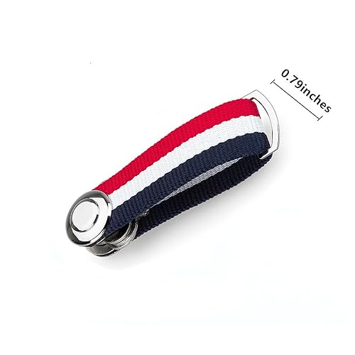 Compact Key Holder - Stylish & Practical Pocket Key Organizer With Secure Locking Mechanism. (Red/White/Blue) - color: Red/White/Blue