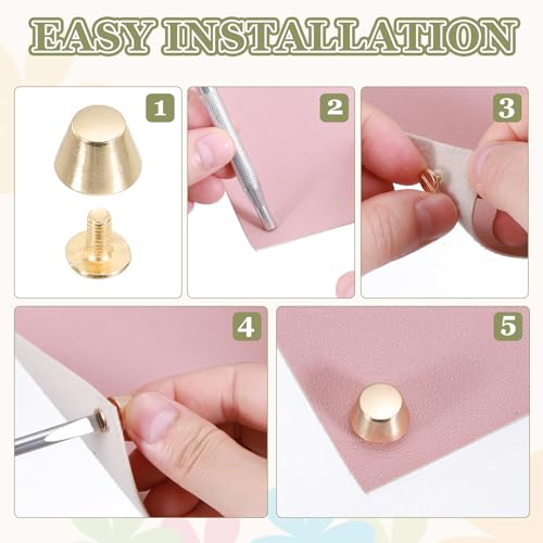 PATIKIL 12mm Screw Back Rivets Stud, 25 Sets Purse Handbag Feet Round Flat Nailhead Flat Head Stud Rivet Spike Leathercraft for DIY Leather Luggage Collar Belt Shoes, White - color: White, size: 12mm