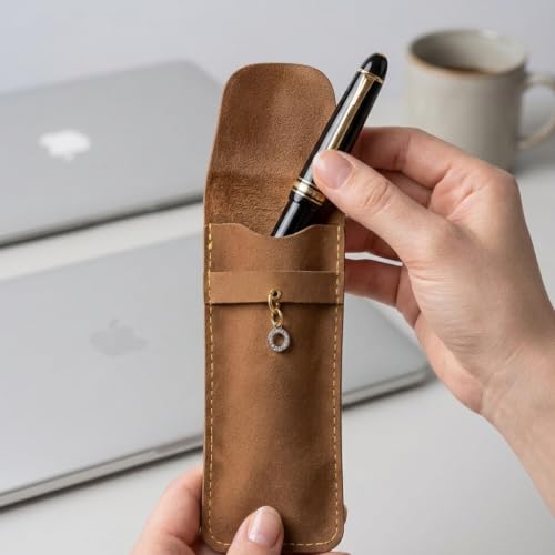 Personalized Initial PU Suede Pen Pouch - Office and Professional Storage Accessory, Ideal Gift for Coworkers (O) - color: O