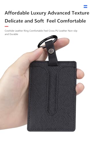 Frins PU Leather Key Card Holder Case Compatible with Tesla Model 3 and Model Y，Key Protector Cover Accessories Including Key Chain