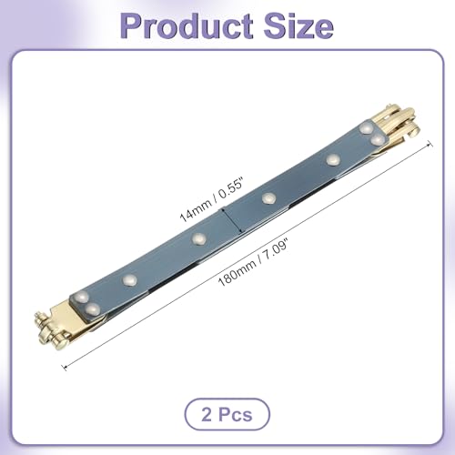 uxcell Metal Internal Flex Frames, 2 Pcs 7.09" x 0.55" Flex Frame Kiss Lock Clasp, Handbag Frame Hardware Accessories Bag Clip for DIY Clutch Coin Purse Handmade Sewing Making Craft - size: 7.09" x 0.55"