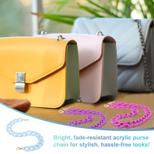 PATIKIL 15" Acrylic Purse Chain Acrylic Chain Linking Rings Light Blue - color: Matte Light Blue