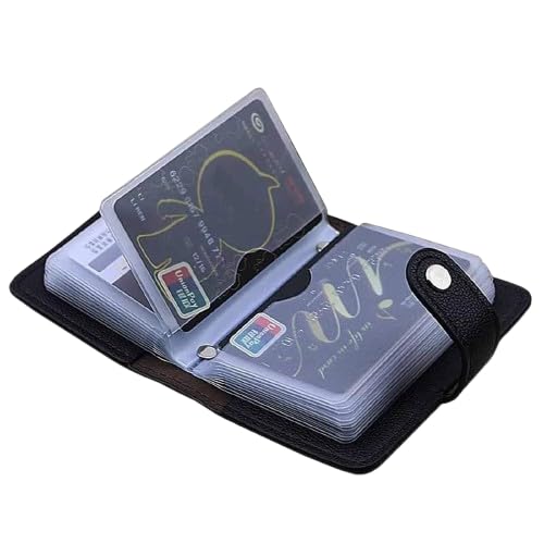 Stealodeal PU Leather Card Holder – Multi-Compartment Organizer for Debit/Credit/ATM Cards (Unisex Design) (black) - color: black