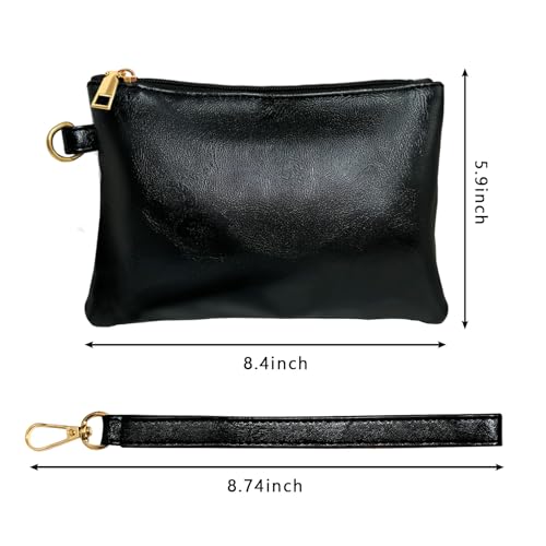 K.E.J. Clutch Purses for Women Wallet Wristlet Small Wallet Purses Clutch Handbags Zipper Purse for Ladies Women Gifts - color: Black