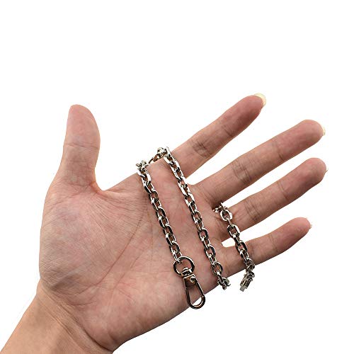 HAHIYO Mini Pochette Purse Chain Strap Thin Wide 6mm for LV Length 15.7 Inches Thick 2mm Shiny Silver for Handbag Wallet Clutch Comfortable Flat Metal Strap 1 Pack - size: Silver 15.7 Inches Length
