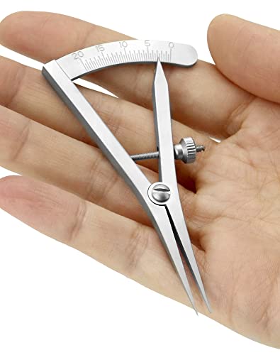 QWORK 3.5" Adjustable Marking Gauge Mini Edge Press, Professional Carpenter Pencil Compass, Precision Spring Dividers Calipers Compass Measuring, Pitch Gauge DIY Leather Craft Tool