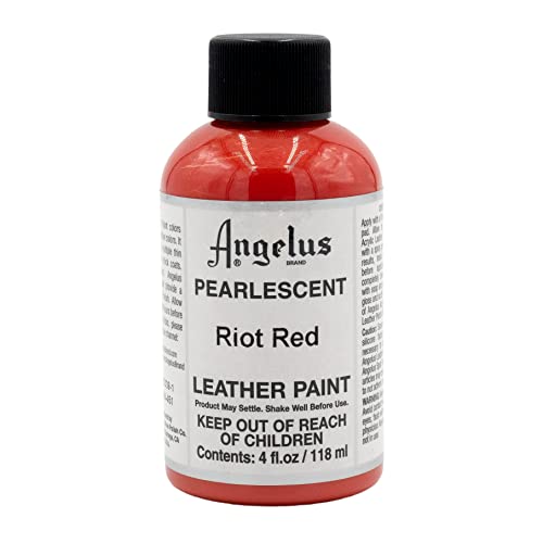 Angelus 4 oz Leather Paint, Riot Red - color: Riot Red, size: 1 Count (Pack of 1)