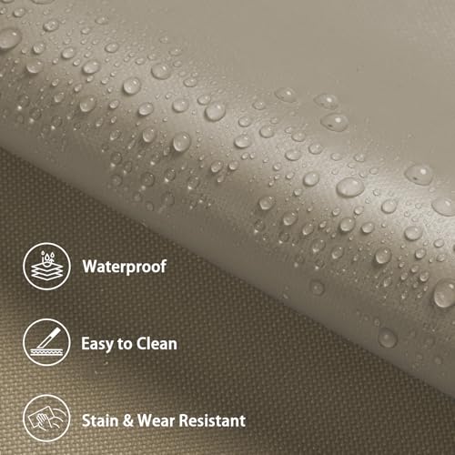 Waterproof Marine Canvas Fabric by The Yard 58" W 600D PVC Backing 1 Yard | 100% Waterproof, Polyester Fabric Upholstery Material, for Outdoor Indoor Marine Awning Tent Boat Furniture Cover, Khaki - color: Khaki, size: Pre Cut - 1 Yard