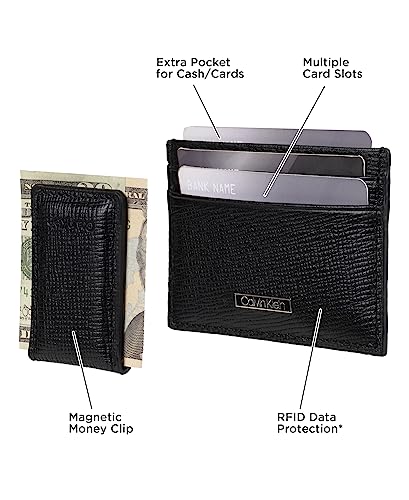 Calvin Klein Men's Wallet Sets-Minimalist Bifold and Card Cases - color: Black Bessemer - Card Case