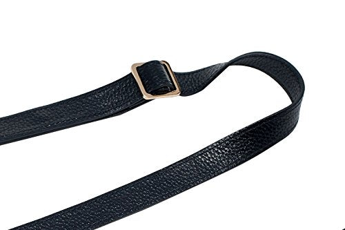 VanEnjoy Full Grain Genuine Leather Adjustable CrossBody Strap Replacement for Bag Purse, 0.7" Wide,26-51" Long - color: 1# Black