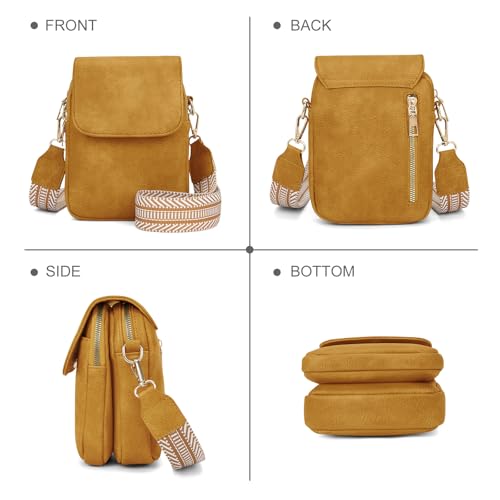 Fashion Small Crossbody Bags for Women Trendy Designer Cell Phone Purses - color: Yellow