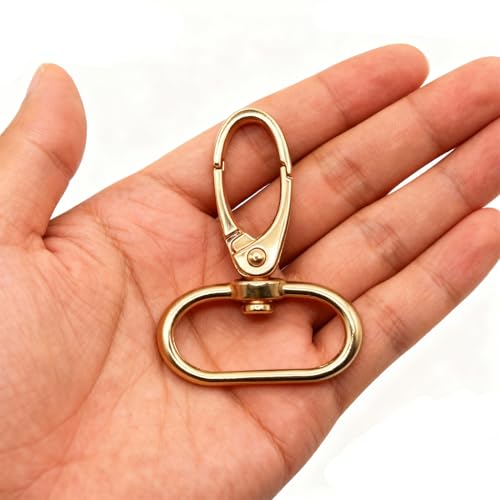 Swivel Lobster Claw Clasps 1.5 Inch 15pcs - Heavy Duty Metal Clasps with Secure Lock, Curved Snap Hooks for Bags, Jewelry Making, Keychains, Lanyards & DIY Craft Supplies (Gold, 1.5 inch) - color: Gold, size: 1.5 inch