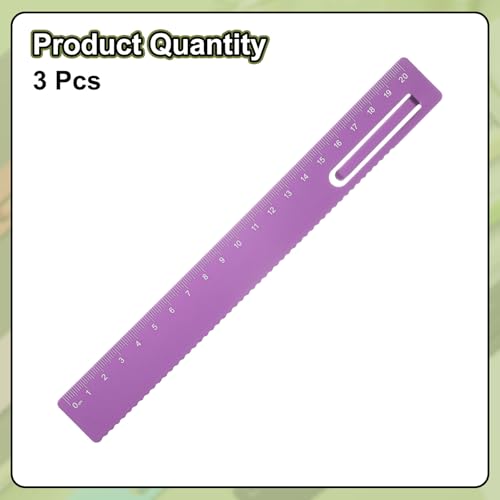 HARFINGTON 3pcs Straight Ruler 20cm Metric Metal Aluminum Alloy Measuring Bookmark Clip Ruler Scale Tool for Measure Study Reading Classroom Office, Rose - color: Rose, size: 20cm