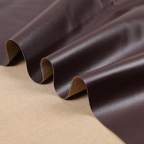 Marine Vinyl Upholstery Faux Leather Fabric, 2 Yards Coffee | Marine Grade Faux Leather Vinyl by the Yard, Waterproof, Soft & Durable, for Boat, Furniture Upholstery, DIY Sewing Crafts - color: Coffee, size: 2 Yards 55" x 72" (Pre-cut)