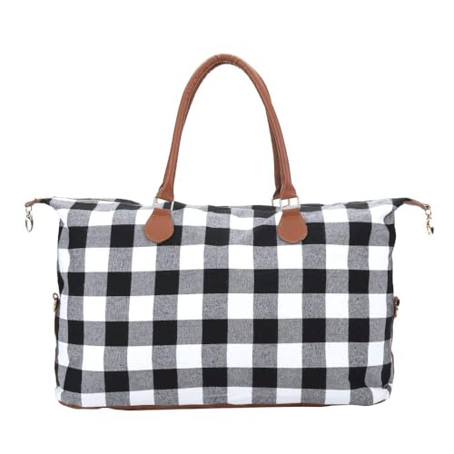 Weekender Bag Duffle Bag For Women Large Travel Tote Bag Overnight Weekend Bags With Shoulder Strap Cow Leopard Atzec… - color: White