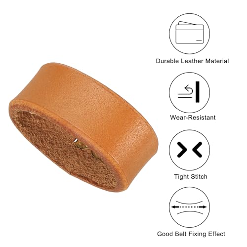 PATIKIL Leather Loop Keeper, Leather Loops Belt Keeper Loops Retainer Straps Replacement, - color: Earthy Yellow, size: 1.2"/1.3"