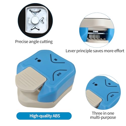 3-in-1 Paper Corner Rounder, Compact and Durable for 4mm/5mm/7mm/10mm Radiusand and Perforation, Round Corners Cutter Ideal for Card Making,Photo Cutter,Scrapbooking and DIY Projects - size: 2pack
