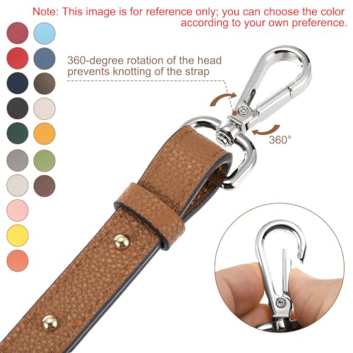 uxcell Leather Purse Strap Adjustable Crossbody Replacement Straps | for Handbags, Shoulder Bag - color: Black, Silver Clasp