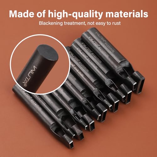 WUTA 4 Pcs Rectangle Leather Hole Punch Set, High Carbon Steel Punch Tool, Hollow Punch Cutter Kits for Belt & Leather Crafting（3 * 8mm + 5 * 16mm + 5 * 20mm + 6 * 18mm） - size: 3*8mm + 5*16mm + 5*20mm + 6*18mm