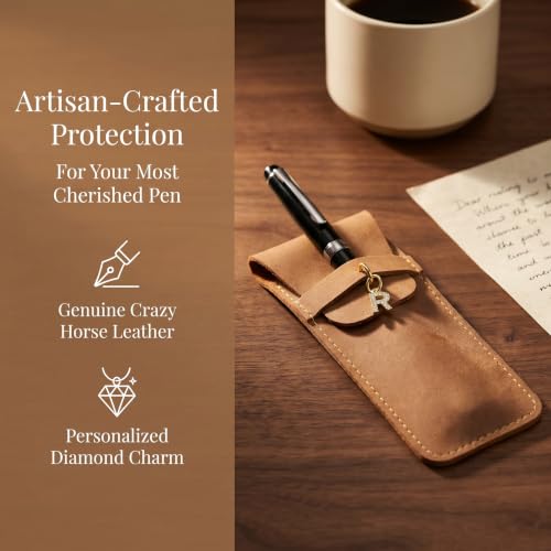 Personalized Initial PU Suede Pen Pouch - Office and Professional Storage Accessory, Ideal Gift for Coworkers (R) - color: R