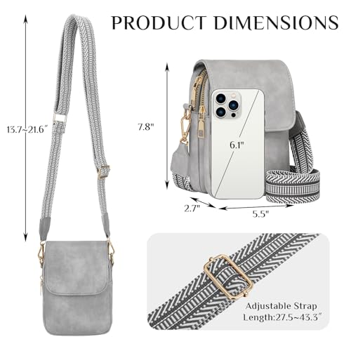 Fashion Small Crossbody Bags for Women Trendy Designer Cell Phone Purses - color: Lightgrey