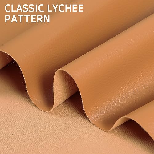 Marine Vinyl Upholstery Faux Leather Fabric, 2 Yards Camel | Marine Grade Faux Leather Vinyl by the Yard, Waterproof, Soft & Durable, for Boat, Furniture Upholstery, DIY Sewing Crafts - color: Camel, size: 2 Yards 55" x 72" (Pre-cut)