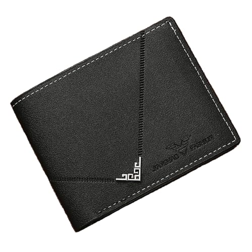 Slim Wallet for Men with Money Clip, Minimalist Wallet with Zipper, Bifold Mens Wallets with Credit Card Holder, PU Leather Men's Wallet with Coin Purse, Carteras Para Hombres (Black V) - color: Black V
