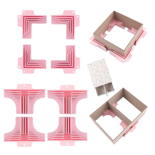 BAOFALI 8Pack Corner/Divider Assembly,Clamps Corner Guides Cartonnage Corner Holding Tool (3 mm, 2 mm, 1.5 mm, 1 mm) Wide .for Book Covers, Chipboard Boxes, Dioramas - color: 8 PCS Box Guide Pink