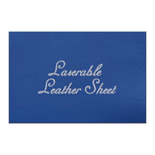 HARFINGTON Laserable Leather Sheets 18" x 12" x 0.04" Non-Adhesive Engraving Leatherette Sheets Laserable Leather Hat Patch for DIY Caps Jackets Backpacks Clothing, Blue/Silver - color: Blue/Silver