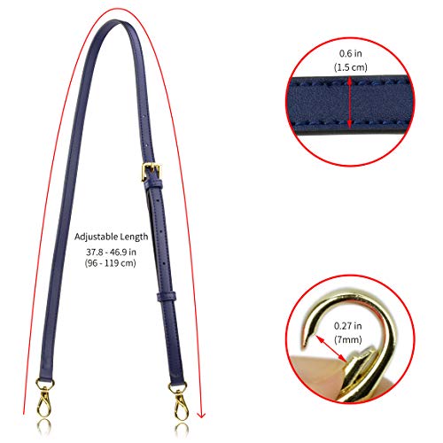 Allzedream Leather Purse Strap Replacement Crossbody Handbag Long Adjustable (Blue) - color: Blue