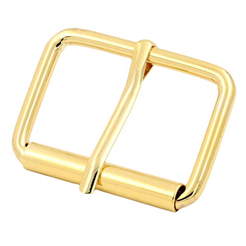 BIKICOCO Roller Buckle, 1-1/2'' x 1'' Heel Rolling Bar Buckles for Bags Leather Webbing Straps - color: Gold X 6 Pcs