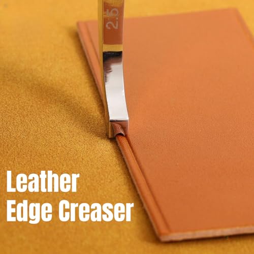 Leather Edge Creaser 1MM, Stainless Steel Edge Beveler Leathercraft Marking Tool for Professional Leatherwork, Edge Decorate Line Tool for Carving, Sewing, Stitching, Grooving, Creasing - size: 1MM