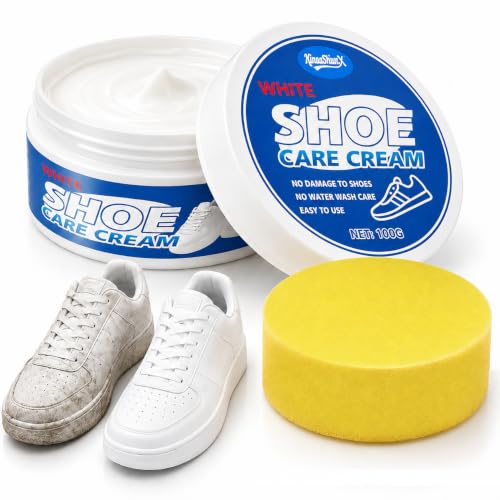 Multi-Purpose Cleaner Cream100g for Sneaker, Leather Shoes/Bags/Sofa/Headset and More PU, Rubber & Faux Leather Surface - Stain Remover & Polish Kit