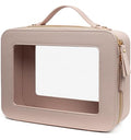 Clear Makeup Bags - TSA Approved Toiletry Bags with Zipper, Makeup Organizer for Carry-on Travel Essentials, Cosmetic Bags for Women & Men (Large Nude) - color: Nude, style: Large