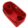 LEXSION Felt Purse Organizer Insert Zipper Pocket with Two Removeable Bottle Holder - color: Red, size: Medium