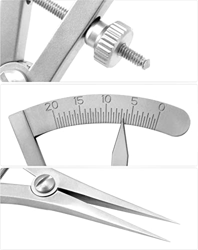 QWORK 3.5" Adjustable Marking Gauge Mini Edge Press, Professional Carpenter Pencil Compass, Precision Spring Dividers Calipers Compass Measuring, Pitch Gauge DIY Leather Craft Tool