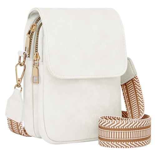 Fashion Small Crossbody Bags for Women Trendy Designer Cell Phone Purses - color: White