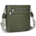 TANTOMI Crossbody Bag for Women PU Leather Travel Purse | Trendy Women's Shoulder Handbags, Comfort Adjustable Wide Strap, Water-Resistant, Multi Pockets for Daily Use & Travel - color: Dark Green