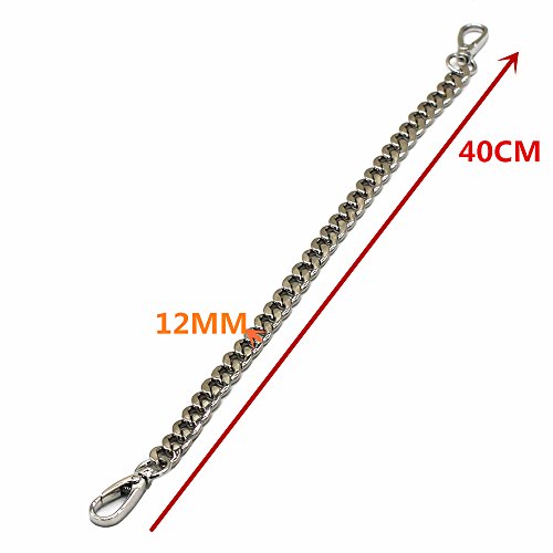 2PCS 15.7" Iron Flat Silver Purse Chain Strap Replacement for Clutch Bags - color: Silver, size: 15.7"