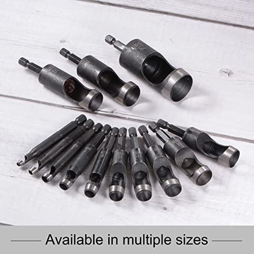 HARFINGTON 3pcs Leather Hollow Punch 1/4 Hex Shank for Drills, 19mm Dia Rotary Hole Punch for Thick Fabrics Leathercraft Working - size: 19mm