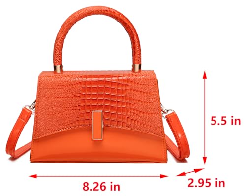JHVYF Women Small Crossbody Bags Shoulder Bag Classic Satchel Handbags Ladies Cute Purses Satchels bag mini purse for women - color: Orange