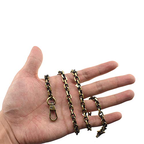 HAHIYO Mini Pochette Purse Chain Strap Thin Wide 6mm for LV Length 23.6 inches Thick 2mm Shiny Bronze for Shoulder Cross Body Sling Handbag Wallet Clutch Comfortable Flat Metal Strap 1 Pack - size: Bronze 23.6 Inches Length