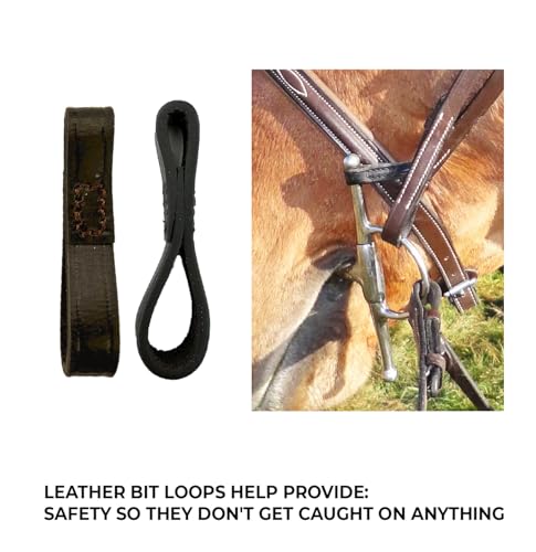 Bit Keepers Horse, Leather Bit Loops, English Bits for Horses, Fulmer Loops, Full Cheek Snaffle Bit Loops, Accessories for Horses - size: Medium